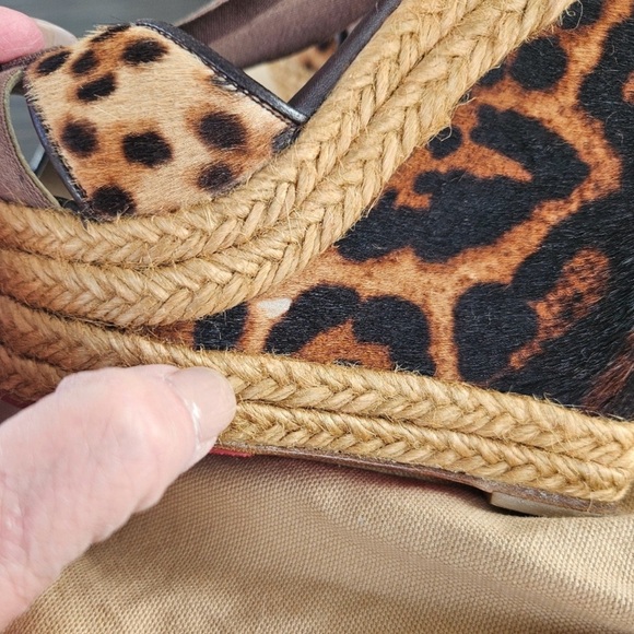 ✨💎Christian Louboutin💎✨ Animal Print Isabelle Espadrille Wedge Sandals EU37 - Picture 5 of 7